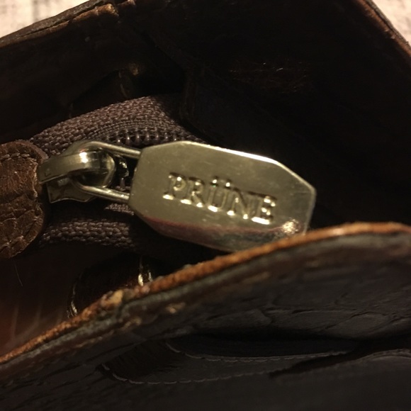 PRUNE DARK BROWN ALLIGATOR EMBOSSED SATCHEL NEW - Picture 5 of 7